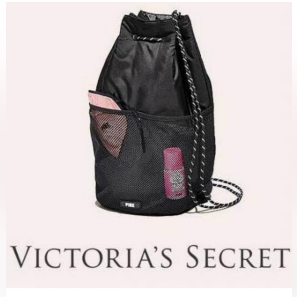 Victoria's Secret Black Mesh Backpack NWOT